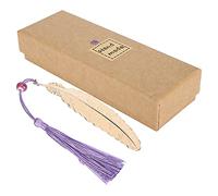 LjwZekyrnt Signets en Forme de Plume en métal Signets de Plume Vintage avec des Cadeaux de Glands pour la Lecture (Shihoko)