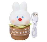 LjwZekyrnt Veilleuse de Bureau Dessin Animé Lapin Lampe en Silicone USB Rechargeable Lampe de Bureau pour Enfants 3 Vitesses de luminosité