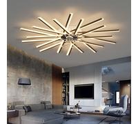 LJX 100cm Plafonnier Ventilateur Design Moderne Lustre de Plafond 20 LED avec Telecommande Mode Eté Hiver Dimmable Réversible DC Moteur 6 Vitesses Silencieux pour Salon Chambre Cuisine, Noir