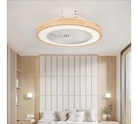 LJX Ventilateurs de Plafond avec Lumières Bois et Télécommande Plafonnier Ventilateur Design Sans Pales Été Et Hiver Réversible 6 Vitesses Moteur DC Gradable Ventilo Plafond Silencieux Pour Chambre