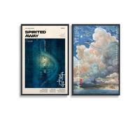 LJXOSKMK Spirited Away Lot de 2 affiches sur toile pour chambre à coucher, sans cadre, 30 x 45 cm, style artistique mural