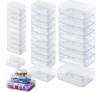 LJY 28 Pcs Boîte Rangement Plastique Transparente Grain avec Couvercle, 3 Tailles pour Perles, Diamond Painting et Bijoux, Mini Boîte DIY Personnalisable pour Accessoires