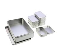 LJY Rectangulaire Métal Vide Tins Conteneurs de Base Nécessités de Stockage Accueil Organisateur Set, Tailles Mixtes, Y Compris 1pc Grand + 8pcs Petites Boîtes