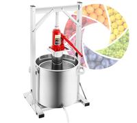 LjyAeono Pressoir à Fruits Et Vin, Pressoir à Cidre en Acier Inoxydable, Pressoir à Raisin pour Vin De Pomme, Vin De Raisin, Vin De Cidre, éQuipement De Vinification 36L