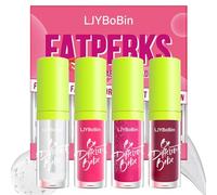LJYBoBin Ensemble de gloss à lèvres 4 couleurs, huile à lèvres colorée, brillant à lèvres longue durée, non collant, brillant et volumisant, huile hydratante qui illumine les lèvres