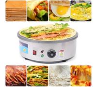 LJYKBFL Crêpière électrique Professionnelle à température réglable, idéale pour la Maison. Plaque de Cuisson antiadhésive en Acier Inoxydable, 40 cm de diamètre.