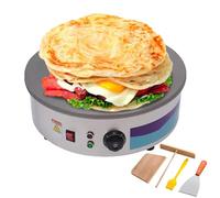 LJYKBFL Crêpière Professionnelle, 2200 W, crêpière électrique à température réglable, Plaque de Cuisson en Fonte épaisse avec 4 Accessoires, diamètre 40 cm.