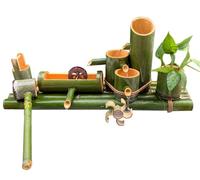 LJYKBFL Fontaine d'eau en Bambou, élément décoratif pour Jardin Zen avec Pompe à Bascule, Cascade d'extérieur/intérieur pour terrasse et Bassin, 60 cm de Hauteur.