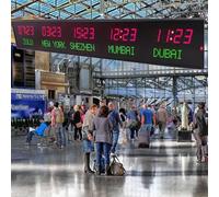 LJYKBFL Grande Horloge numérique LED, 5 fuseaux horaires, Horloge Murale, réglage de la luminosité, pour Gare, multinationales, hôtellerie, Centre Commercial