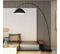 LJYKBFL Lampadaire Arc Créatif Minimaliste Nordique en Métal Poli Noir - Lampe de Lecture sur Pied pour le Soin des Yeux - Lampes d'Angle Décoratives pour Salon, Chambre, Bureau
