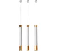 LJYKBFL Lot de 3 Lampes de Plafond minimalistes Modernes pour îlot de Cuisine, Suspension en Forme de flûte, luminaire décoratif à Tube Long LED, Lustre (Bianco 55CM)