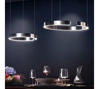 LJYKBFL Lustre LED Moderne, Suspension géométrique Minimaliste pour Table à Manger, Lampe Suspendue pour Bureau, Restaurant, Showroom, plafonnier Artistique en Forme de CR (Noir, L40 cm)