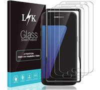 LϟK 3 Pièces Protection Écran pour Samsung Galaxy S7 - Verre Trempé 9H Dureté Installation Facile du Cadre D'alignement Haute Définition Film Protection