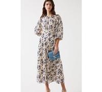 LK Bennett Dr Lois Full Sleeve Dress Cream/blue Taille: 16 | Robes Outlet | Femme | Blanche