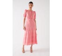 LK Bennett Dr Pearl Puff Sleeve Dr Rose Taille: 14 | Robes Outlet | Femme | Blanche