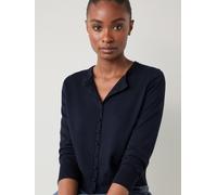 LK Bennett LK Bennett Black Lottie Plain Merino Cotton Fine Gauge Cardigan