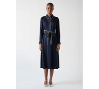 LK Bennett LK Bennett Blue Elise Viscose Edge Stitch Detail Shirt Dress