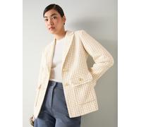 LK Bennett LK Bennett Brown Julia Tweed Check Pocket Detail Jacket