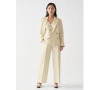 LK Bennett LK Bennett Cream Petite Amore Linen Blend Pinstripe Tailored Jacket