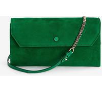 LK Bennett LK Bennett Green Dora Leather Clutch Bag