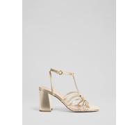LK Bennett LK Bennett Metallic Noelle Pale Nappa Leather Tubular Oloid Sandals
