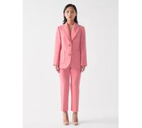 LK Bennett LK Bennett Pink Aimee Petite Desert Rose Twill Double Breasted Tailored Jacket