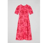 LK Bennett LK Bennett Pink Petite Jem Desert Rose & Rio Viscose Wildflower Tea Dress Pink EU 44 (UK 16)