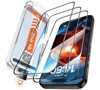 LK Lot de 3 films de protection d'écran pour iPhone 16 / iPhone 15 - Installation automatique - Dureté 9H - Anti-chocs, anti-rayures, anti-traces de doigts, anti-huile, anti-bulles