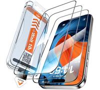 LK Lot de 3 films de protection d'écran pour iPhone 16 Pro [Full Screen] Installation automatique [Dureté 9H] Anti-chocs, anti-rayures, anti-traces de doigts, anti-huile, anti-bulles