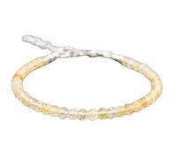 LK_STACK_02208 Bracelet en citrine de 4 mm avec perles rondes à facettes et fermoir réglable plaqué argent de 18 cm pour homme et femme