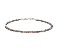 LK_STACK_04020 Bracelet labradorite de 2 mm avec perles facettées en forme de rondelle et fermoir plaqué argent de 18 cm pour homme et femme