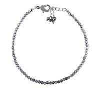 LK_STACK_04155 Bracelet labradorite de 2 mm avec perles rondes à facettes et fermoir réglable plaqué argent de 18 cm pour homme et femme