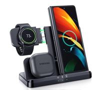 LK Station de charge inductive 3 en 1 pour Samsung Galaxy Watch 8/7/6/5/5 Pro/4, chargeur pour Samsung S25 Ultra S24 S23 S22 S21 Z Flip Z Fold 7 6 5 Galaxy Buds, pas d'adaptateur