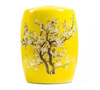 LKAMCBZMF Cylindre en céramique, récipient de conservation de riz avec couvercle, seau à riz, grande boîte de conservation pour riz, farine, aliments pour animaux (Giallo, 15 kg)