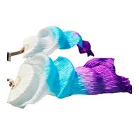 LKAMCBZMF Éventails en Soie pour la Danse Orientale, Éventail de Danse Orientale en Soie, Fait Main, dégradé, Plusieurs Tailles, 2 pièces(4,M-150x90 Real Silk)