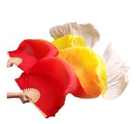 LKAMCBZMF Éventails en Soie pour la Danse Orientale, Éventail de Danse Orientale en Soie, Fait Main, dégradé, Plusieurs Tailles, 2 pièces(7,120- Imitation Silk)