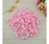 LKAMCBZMF La rose simule la fleur, 50 pièces mousse fausse fleur roses tête artificielle fleurs bon marché décoration de mariage pour Scrapbooking Box Diy Wreath Multi(1 Pink)
