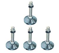 LKAMCBZMF Niveleurs de Meubles Pieds de nivellement, 4 Pieds De Nivellement Mécaniques Argentés 60x10x80mm