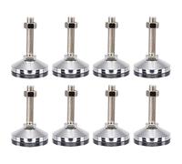 LKAMCBZMF Niveleurs de Meubles Pieds de nivellement, Argent Métallique M12x100mm 60mm Pieds De Nivellement Écrous Verrouillage Réglables for Meubles Paquet 8