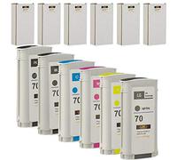 LKB Lot de 6 cartouches d'encre compatibles HR70 130 ml pour Designjet Z2100 Z5200 Z3200 Z3100 Z5400