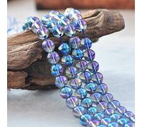 LKBEADS 13 inch strand of gem angel aura quartz 8mm smooth round beads. angel aura quartz beads strand for DIY jewelry making.