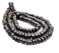 LKBEADS 13 inch strand of gem black onyx tyre smooth black beads for DIY jewelry making. black onyx beads strand #Code - BDSSTR-02270