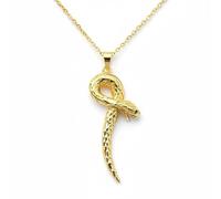 LKBEADS 925 sterling silver coiled snake pendant necklace gold plated snake shape charm jewellery 47x15mm with 18 inch cable chain handmade jewellry |LK_SCA_0201