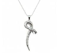 LKBEADS 925 sterling silver coiled snake pendant necklace silver plated snake shape charm jewellery 48x20mm with 18 inch cable chain handmade jewellry |LK_SCA_0203