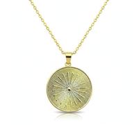 LKBEADS 925 sterling silver sunburst disc pendant necklace gold plated round shape charm jewellery 27x27mm with 18 inch cable chain handmade jewellry |LK_SCA_0192