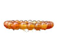 LKBEADS Agate cornaline naturelle 8 mm | Pierre ronde à facettes lisses | Pierre orange | Bracelet élastique énergétique | Bracelet de guérison | Bijou fait main | LK_WOSB_00630_7.5