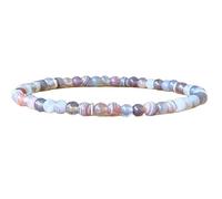LKBEADS Agate naturelle du Botswana, 5 mm | Pierre ronde à facettes lisses | Pierre multicolore | Bracelet élastique énergétique | Bracelet de guérison | Bijou fait main | LK_WOSB_00433_8