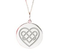 LKBEADS Argent sterling 925 | Collier nœud celtique en forme de cœur | Pendentif délicat amour | Avec chaîne de 45 cm. Taille : 24 mm | Breloque celtique plaquée argent unisexe | LKRPS_00117