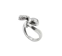LKBEADS Bague ajustable en acier inoxydable style serpent, inspirée de la nature, avec un motif reptile gothique. Accessoire de mode unisexe et durable. |LK_0095_RRJ