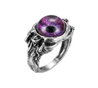 LKBEADS Bague œil-crâne ajustable en acier inoxydable, style gothique fantastique, accessoire de mode punk, biker, médiéval et cosplay. Durable et unisexe. |LK_0099_LLR